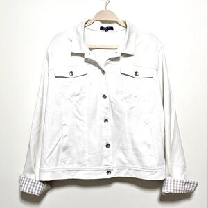 KELLY by Clinton Kelly Womens Jacket Coastal Cottagecore Lightweight White XL